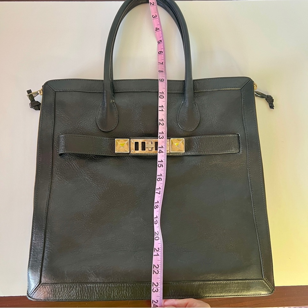 Proenza Schouler PS11 Black Pebble Leather Shoulder Tote 16x16 - Picture 10 of 12